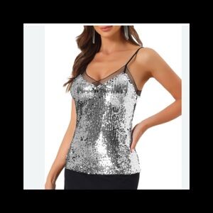 Silver Sequin Women's Top